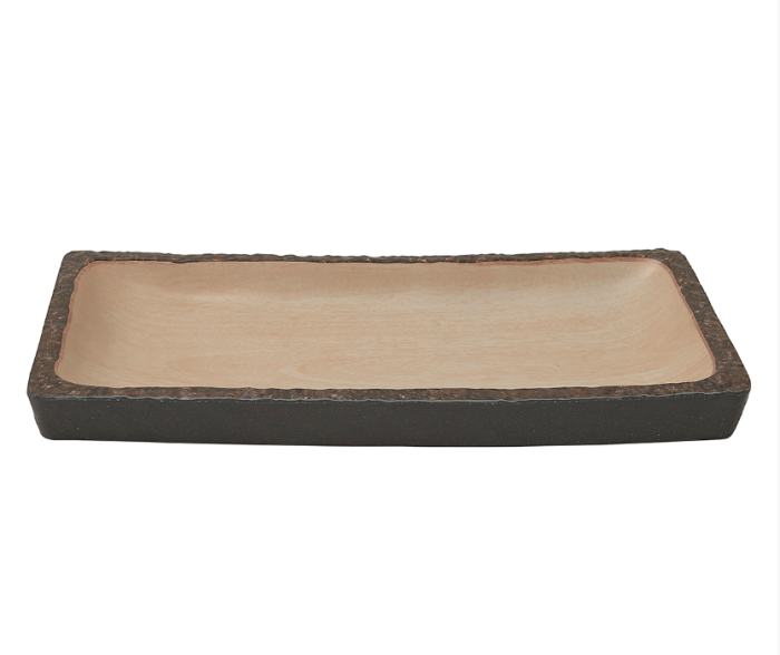 Блюдо 410х180х40 мм прямоуг. Timber Brown пластик меламин P.L. Proff Cuisine S51607