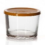 Банка с оранжевой крышкой "Бейзик"; стекло,пластик; 220мл; D=90мм; прозр. Pasabahce 42230/b/orang