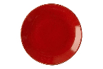 Тарелка без борта RED фарфор, d 300 мм, h 30 мм, красный Seasons Porland 187630 красный