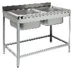 Ванна моечная двухсекционная с бортом (емк.400х500х250мм) Кобор ВМЦ/2-100/70/430