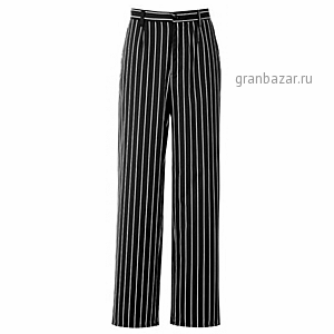 Брюки поварские.пол.,разм.46; полиэстер,хлопок; черный,белый Greiff 5305.1330.010/46
