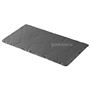 Блюдо прямоугольное «Базальт»; керамика; L=30,B=16см; черный,матовый REVOL 640605