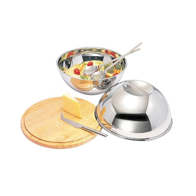 Набор: деревянное блюдо 300 мм + металлический баранчик, P.L. Proff Cuisine - REG 16912