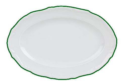 Блюдо овальное MARIA GREEN 220 мм, кант зелёный Porland
