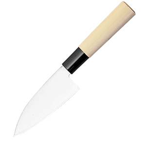 Нож кухонный «Киото» односторонняя заточк сталь нерж.,дерево; ,L=215/105,B=37мм Sekiryu SR301
