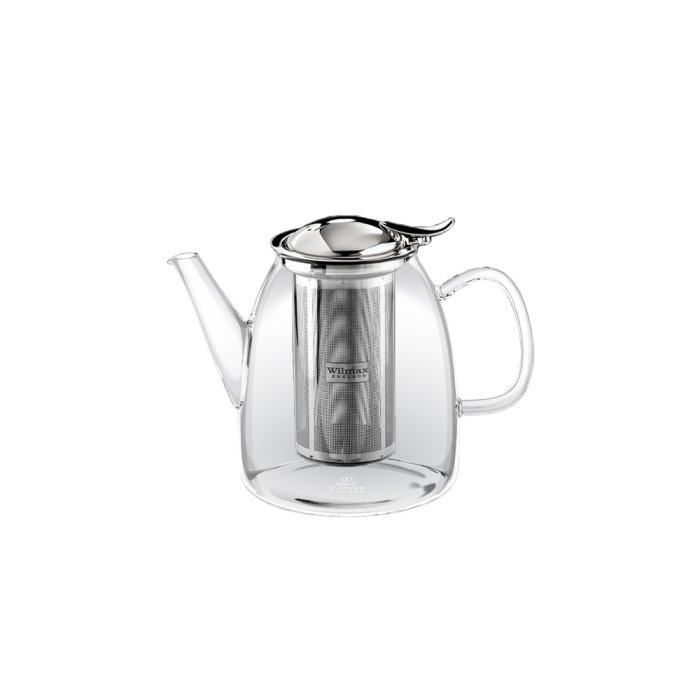 Чайник заварочный с откидной крышкой и колбой Thermo Glass стекл. нерж. 950 мл. Wilmax /1/18/ 888808