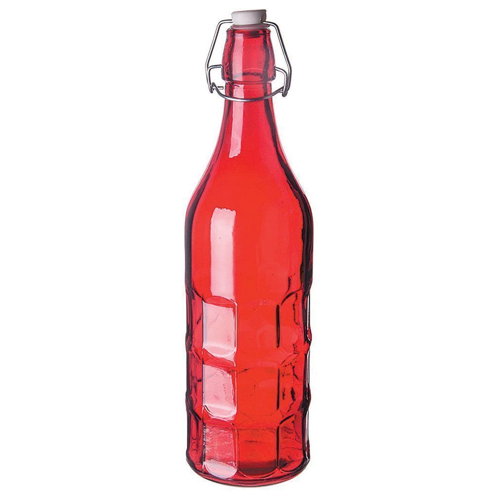 Бутылка красная с крышкой 1 л, стекло, P.L. Proff Cuisine 15С155-Red .
