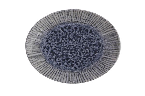 Блюдо овальное IRIS BLUE фарфор, 210x160 мм, h 23 мм, синий Porland 112121 IRIS BLUE