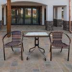 Комплект мебели для летнего кафе Асоль-2B TLH-037BR2/060SR-60х60 Brown 2Pcs