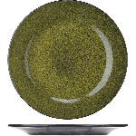 Тарелка «Млечный путь салатовый»; фарфор; D=26см; салатов., черный ФРФ88800163 Борисовская Керамика