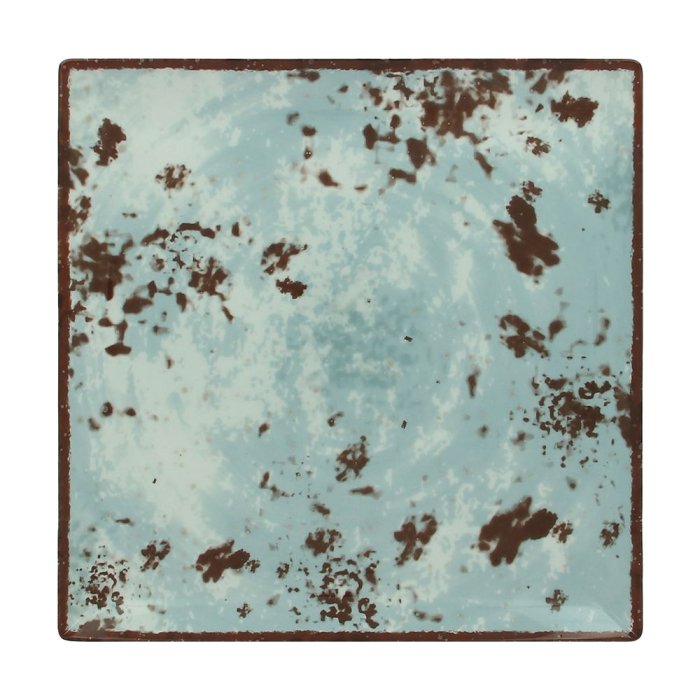 Тарелка RAK Porcelain Peppery квадратная плоская 270х270 мм, голубой цвет EDSQ27PBL