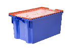 Ящик 600х400х300 Safe PRO сплошной синий с оранжевой крышкой