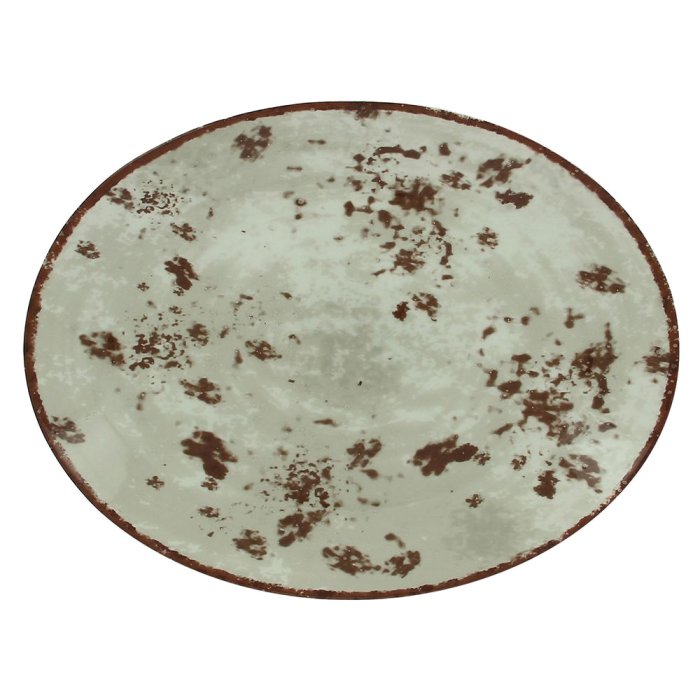 Тарелка RAK Porcelain Peppery овальная плоская 360х270 мм, серый цвет NNOP36PGY