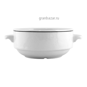 Бульонная чашка «Блэк Лайн»; фарфор; 285мл; D=11,H=6см; белый,черный Steelite 1135 0115