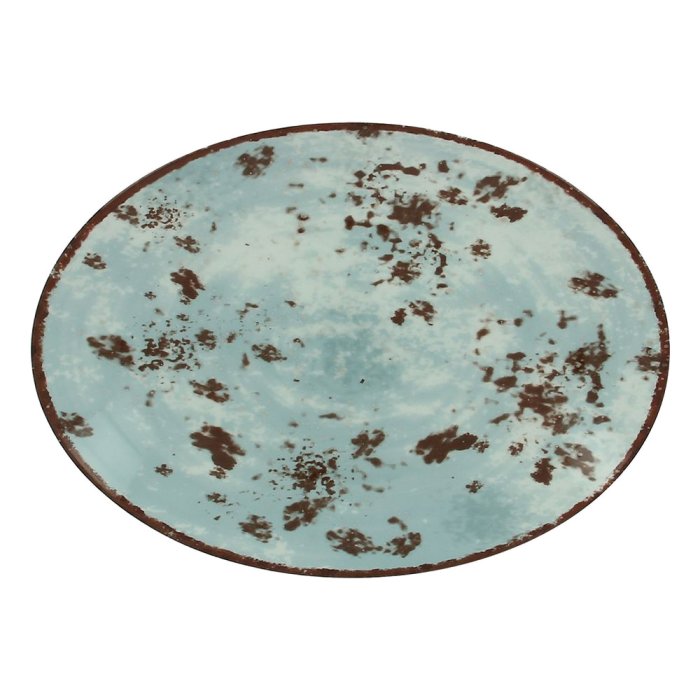 Тарелка RAK Porcelain Peppery овальная плоская 360х270 мм, голубой цвет NNOP36PBL