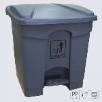 Контейнер для отходов на 30л. с крышкой и педалью (серый)