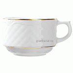 Чашка чайная «Афродита»; фарфор; 190мл; D=8,H=5.5,L=10см; белый,золотой Lubiana 2606-gold