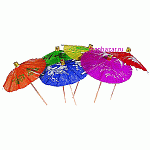 Зонтик на короткой ножке; бумага,дерево; H=117,L=91/100,B=57мм; разноцветн.,бежев. IMS 301296 100шт.