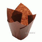 Тарталетки «Тюльпан» (200шт); бумага; D=50,H=95мм; коричнев. MATFER 923233