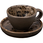 Кофейная пара «Фобос» керамика 80 мл D=100, H=45 мм коричнев. Le CoQ LPHO019MA150008