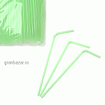 Трубочки со сгибом неоновые L=21см ; D=5,H=480,L=290,B=70мм; зелен. Pasterski 1000шт