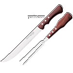 Набор (нож+вилка) «Кузинье»; сталь,дерево; L=39,B=16см; коричнев. Felix 290002