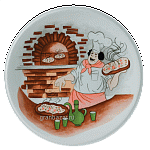 Блюдо д/пиццы с рисунком «Барилла»; фарфор; D=27,H=2см; белый,роспись Lubiana 1642 d 0023