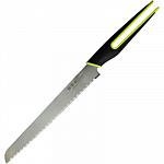Нож для хлеба; сталь нерж., полипроп.; L=206 мм; металлич., зелен. Kasumi SU-1501