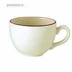 Чашка чайная «Кларет»; фарфор; 180мл; D=80,H=55,L=110мм; бежев.,бордо Steelite 1503 A184