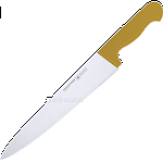 Нож поварской; сталь; L=410/260,B=45мм; желт.,металлич. Felix 101226GE