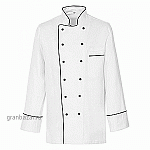 Куртка поварская с окант.52разм.; полиэстер,хлопок; белый,черный Greiff 360.134.471/52