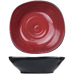 Тарелка глубокая "Млечный путь красный"; фарфор; 1,2 л; D=235, H=65 мм; красный, черный Борисовская Керамика ФРФ88808560