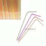 Трубочки со сгибом неоновые L=21cм; пластик; D=0.5,L=21см; разноцветн. Pasterski 1000шт