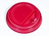 Крышка для стакана 400мл и 300мл D 90мм пластик красный с носиком (новая форма) Атлас-Пак 1200шт.