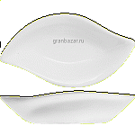 Салатник-лист «Кунстверк»; фарфор; 400мл; H=3.6,L=26.3,B=16см; белый KunstWerk A4021