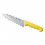 Нож PRO-Line поварской, желтая пластиковая ручка, волнистое лезвие, 250 мм, P.L. Proff Cuisine KB-7501-250S