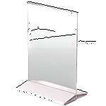Подставка наст. д/меню А4 белое осн.; пластик; H=310,L=215,B=95мм; прозр.,белый TABL  (№3)
