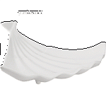 Блюдо-веер на ножках «Кунстверк»; фарфор; H=4,L=26.5,B=23см; белый KunstWerk A0408