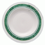 Тарелка глубокая «Риалто»; стекло; 300мл; D=240,H=33мм; белый,зелен. Bormioli Rocco 400811 R