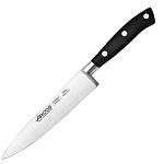 Нож поварской «Ривьера»; сталь нерж.,полиоксиметилен; L=270/150,B=28мм; черный,металлич. ARCOS 233400