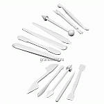 Набор ножей д/марципана (12шт); пластик; H=2,L=19,B=6.5см; белый MATFER 421832