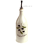Бутылка д/масла «Прованс»; фарфор,металл; 290мл; D=65,H=230,L=70мм; белый,роспись REVOL 615754