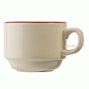 Чашка чайная «Кларет»; фарфор; 225мл; D=8,H=6,L=11.6см; бежев.,бордо Steelite 1503 A217