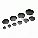 Форма д/выпечки (3шт); сталь,антиприг.покр.; D=7,H=0.6см; черный Paderno 47723-07