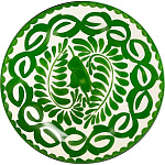 Тарелка «Пуэбла ПиЛиф» мелкая керамика D=230 мм белый, зелен. Steelite A124P102A