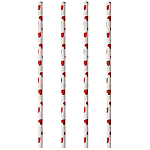 Трубочки «Сердца»[100шт]; бумага; D=6,L=200мм; белый,красный Papstar 87516