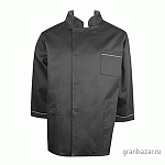 Куртка двубортная  42-44разм.; твил; черный POV 42-44