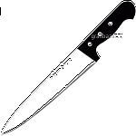 Нож поварской «Глория»; сталь; L=395/260,B=45мм; черный,металлич. Felix 601226