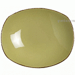 Тарелка глубокая овальная «Террамеса олива»; фарфор; H=6,L=31,B=26см; олив. Steelite 1122 0585
