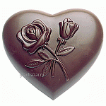Форма д/шоколада «Сердце с цветами» (4шт); поликарбонат; L=10,B=10см MATFER 380226